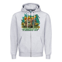 Heather Grey Back that thing up Zipper Hoodie - HowdyJamesFarm