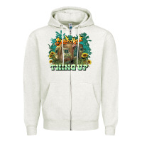 Oatmeal Heather Back that thing up Zipper Hoodie - HowdyJamesFarm
