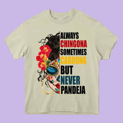 Always Chingona Sugar Skull Heavy Core Tee Designed By Bundleandbundleshop