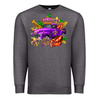 Charcoal Heather mardi gras truck olivia Premium Sweatshirt - OliviaCreatesArt