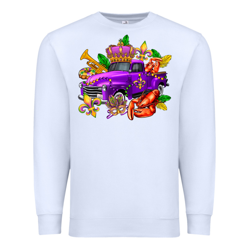 Mardi Gras Truck Olivia Premium Sweatshirt by OliviaCreatesArt | Teevron