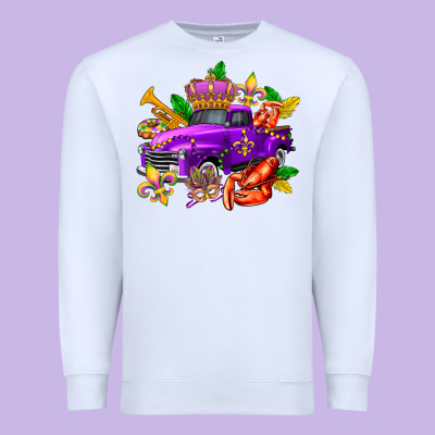 Mardi Gras Truck Olivia Premium Sweatshirt Designed By Oliviacreatesart