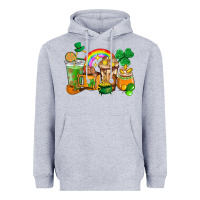 Heather Grey St. Patricks coffee cups Heavyweight Hoodie - HowdyJamesFarm
