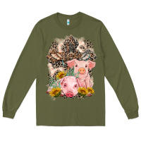 Army Green Western Pigs with Crosses Long Sleeve Tee - LillyAllenDesigns