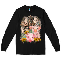 Black Western Pigs with Crosses Long Sleeve Tee - LillyAllenDesigns