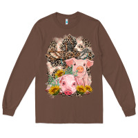 Chestnut Western Pigs with Crosses Long Sleeve Tee - LillyAllenDesigns