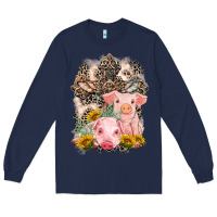 Navy Western Pigs with Crosses Long Sleeve Tee - LillyAllenDesigns