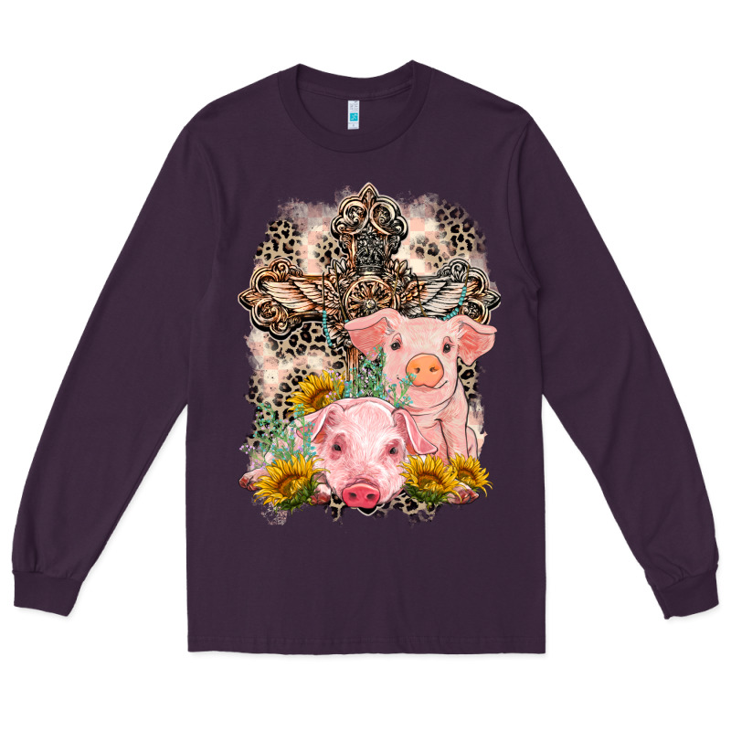 Western Pigs With Crosses Long Sleeve Tee by LillyAllenDesigns | Teevron