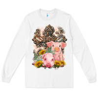 White Western Pigs with Crosses Long Sleeve Tee - LillyAllenDesigns