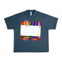Midnight Navy crayons add your text Urban Heavy Tee - NancyCooperArtShop