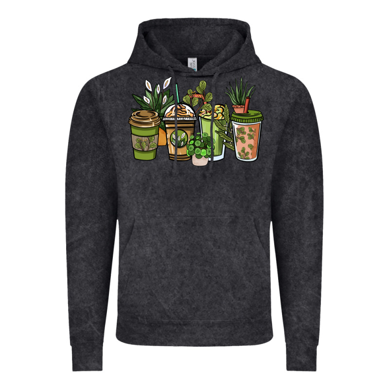 Plant Lover Coffee Cups Vintage Hoodie by NancyCooperArtShop | Teevron