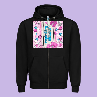 Respiratory Therapist Zipper Hoodie Designed By Tumblerdesignbyshophia