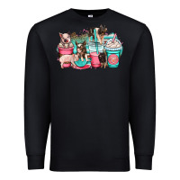 Black pig coffee cups Premium Sweatshirt - OliviaCreatesArt