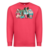 Cardinal pig coffee cups Premium Sweatshirt - OliviaCreatesArt