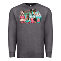 Charcoal Heather pig coffee cups Premium Sweatshirt - OliviaCreatesArt