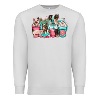 Dove Grey pig coffee cups Premium Sweatshirt - OliviaCreatesArt