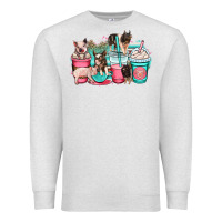 Oatmeal Heather pig coffee cups Premium Sweatshirt - OliviaCreatesArt