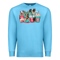 Ocean Blue pig coffee cups Premium Sweatshirt - OliviaCreatesArt