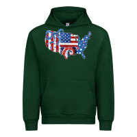 Forest Green America map Urban Hoodie - CowhideDigitalArt