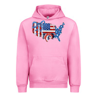 Fuchsia Pink America map Urban Hoodie - CowhideDigitalArt