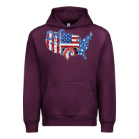 Mauve Wine America map Urban Hoodie - CowhideDigitalArt