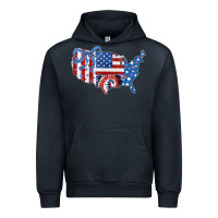 Navy America map Urban Hoodie - CowhideDigitalArt