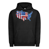 Pigment Black America map Urban Hoodie - CowhideDigitalArt