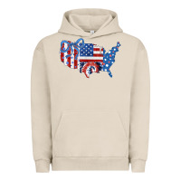 Pigment French Oak America map Urban Hoodie - CowhideDigitalArt