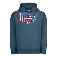 Pigment Midnight Navy America map Urban Hoodie - CowhideDigitalArt