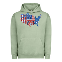 Pigment Oil Green America map Urban Hoodie - CowhideDigitalArt