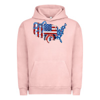 Pigment Salmon America map Urban Hoodie - CowhideDigitalArt