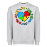 Heather Grey autism awareness puzzle heart love understand advo Heavyweight Sweatshirt - Artiststas