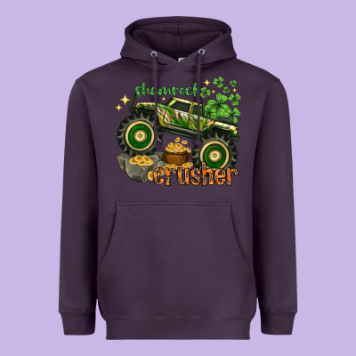 Shamrock Crusher St. Patrick's Day Heavyweight Hoodie Designed By Howdyjamesfarm