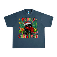 Midnight Navy meowy christmas black cat Urban Heavy Tee - MaliasSmallBusiness