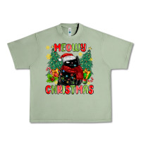 Oil Green meowy christmas black cat Urban Heavy Tee - MaliasSmallBusiness
