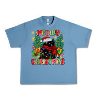 Pebble Blue meowy christmas black cat Urban Heavy Tee - MaliasSmallBusiness