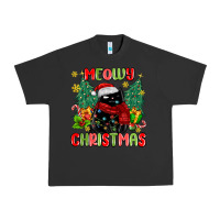 Pigment Black meowy christmas black cat Urban Heavy Tee - MaliasSmallBusiness