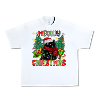 Meowy Christmas Black Cat Urban Heavy Tee | Teevron