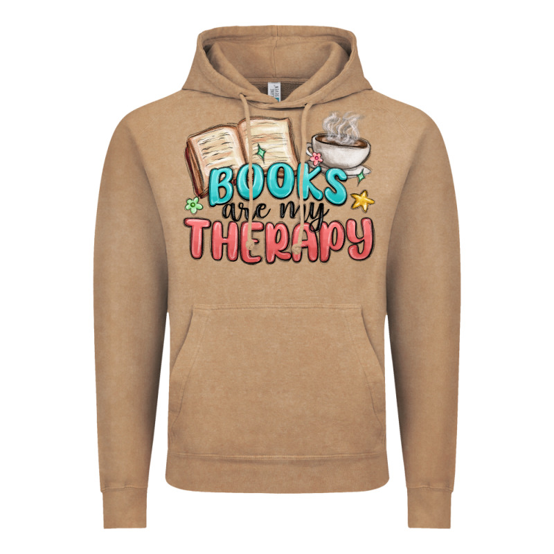 Books Are My Therapy Vintage Hoodie by MaliasSmallBusiness | Teevron