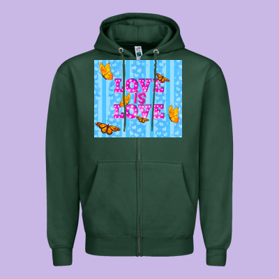 Love Is Love Zipper Hoodie Designed By Tumblerdesignbyshophia