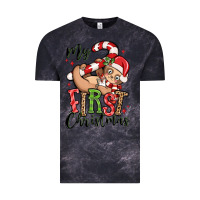 Cloud Black my first christmas cute christmas sloth Vintage Tee - MaliasSmallBusiness