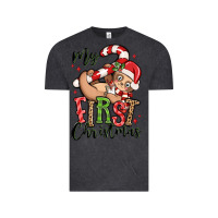 Vintage Black my first christmas cute christmas sloth Vintage Tee - MaliasSmallBusiness