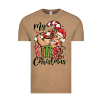 Vintage Coffee my first christmas cute christmas sloth Vintage Tee - MaliasSmallBusiness