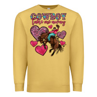 Antique Gold cowboy take me away Premium Sweatshirt - OliviaCreatesArt