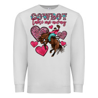 Dove Grey cowboy take me away Premium Sweatshirt - OliviaCreatesArt