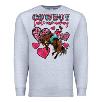 Heather Grey cowboy take me away Premium Sweatshirt - OliviaCreatesArt
