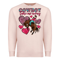 Pale Pink cowboy take me away Premium Sweatshirt - OliviaCreatesArt