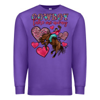 Purple cowboy take me away Premium Sweatshirt - OliviaCreatesArt