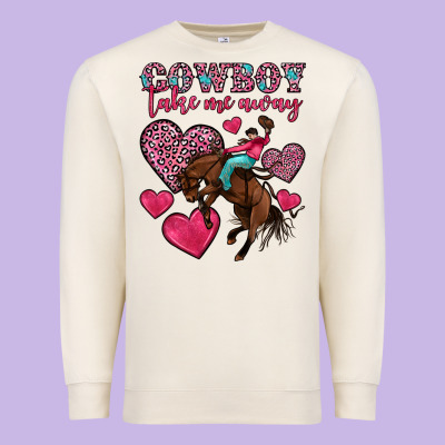 Cowboy Take Me Away Premium Sweatshirt Designed By Oliviacreatesart