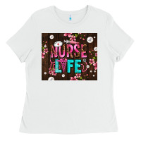 White nurse life with pearls Ladies Tee - AdoDesignShop